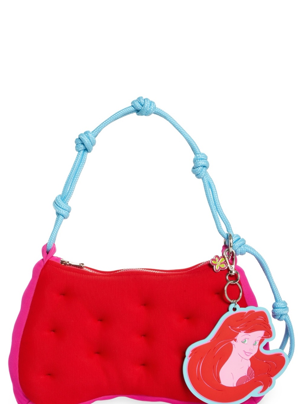 Ariel Disney Red and Pink Shoulder Bag with Light Blue Rope Handle